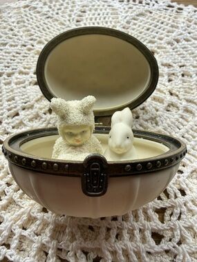 Department 56 Bunny Egg Trinket Box Easter Spring Decor Figurine